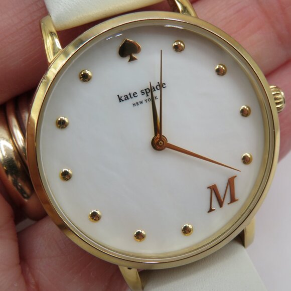 Kate Spade Ladies Mother of Pearl Gold Tone Watch - Picture 1 of 9
